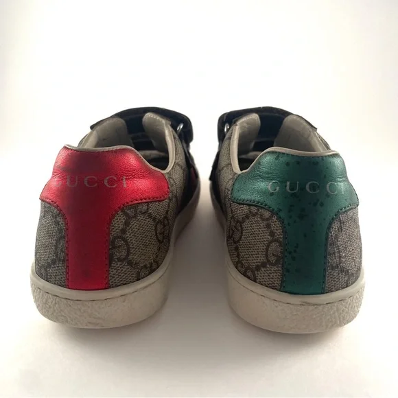 Gucci Kids Unisex Supreme Line Sherry Line Velcro Ace Sneakers Size 34 - Picture 8 of 13